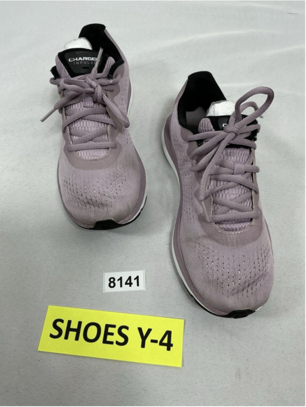 Womans Under Armour Charged Impulse Lavender Lace Up Sneakers Size 8